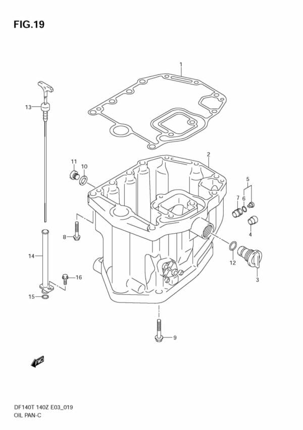 DF140T,Z 2002-2011 Oil Pan