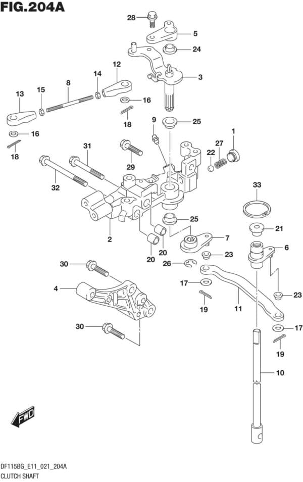 DF115BG,BZG-140001 Clutch Shaft