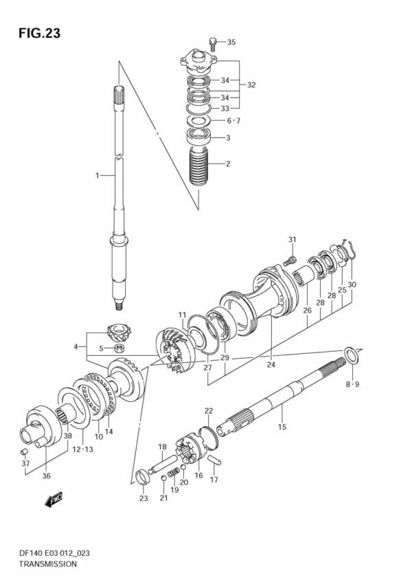 DF140T,Z 14002F-210001~; 14002Z-210001 Transmission (DF140T)