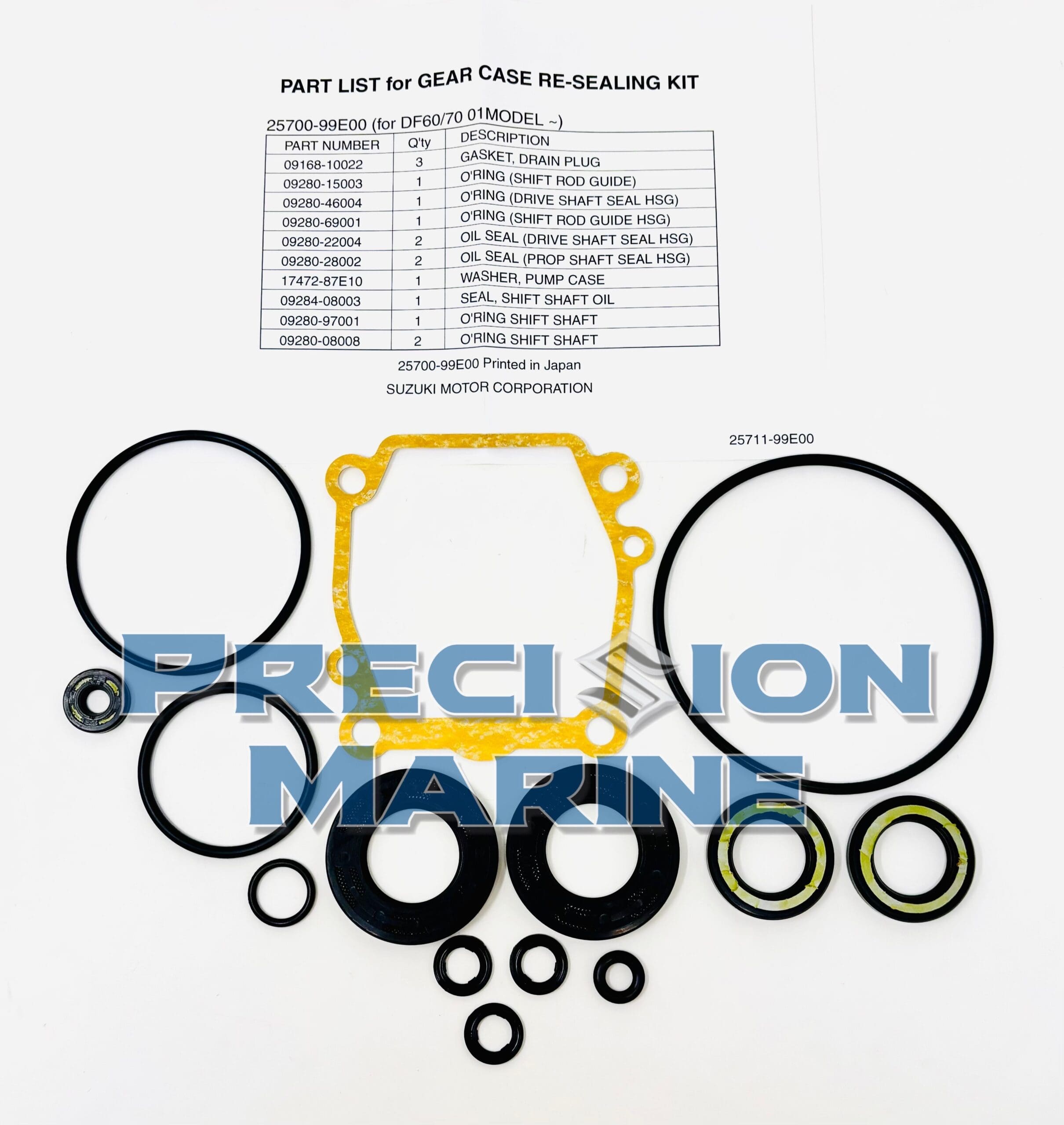 DF60/70 Gear Case Seal Kit | 25700-99E00-0000 35627 | Precision Marine