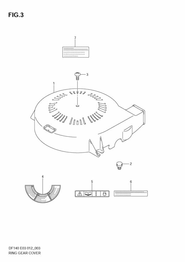 DF140T,Z 14002F-210001~; 14002Z-210001 Ring Gear Cover