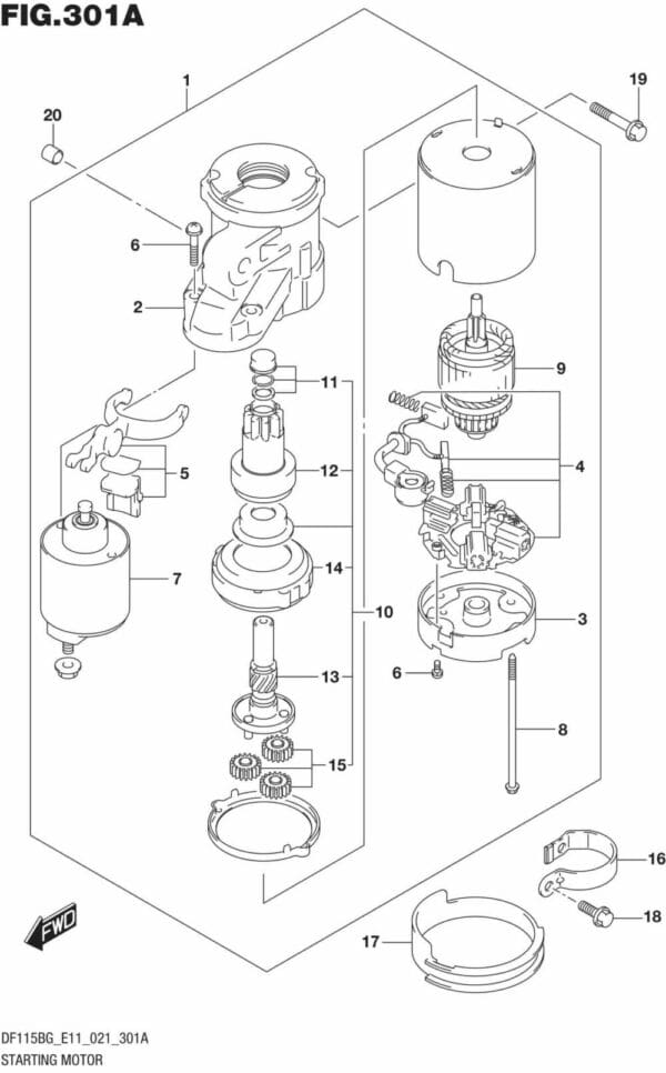 DF115BG,BZG-140001 Starting Motor