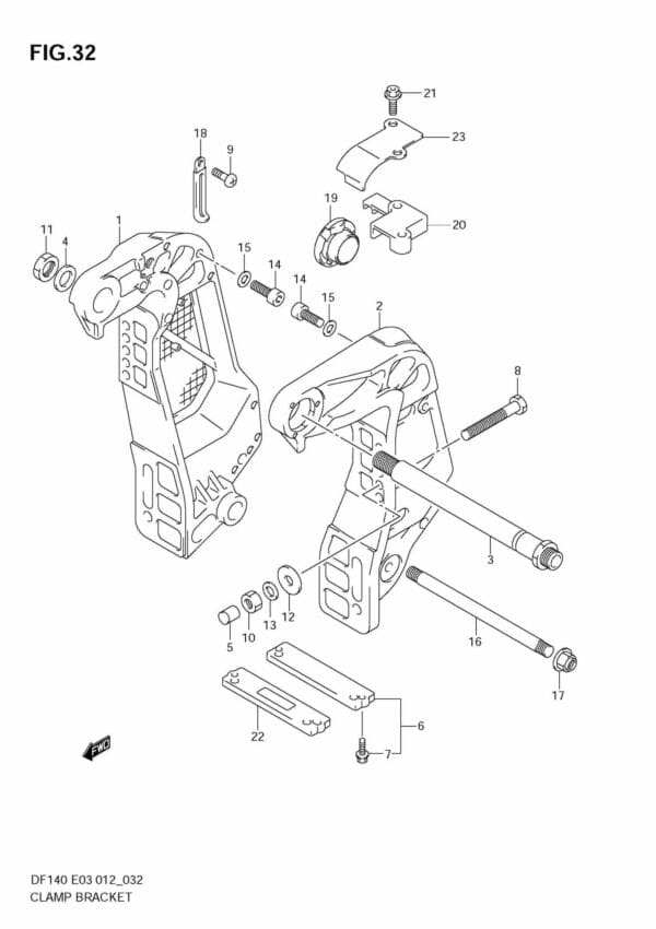 DF140T,Z 14002F-210001~; 14002Z-210001 Clamp Bracket