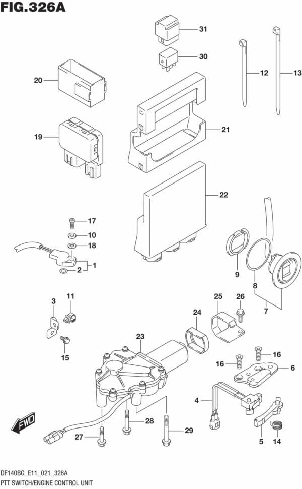 DF140BG,DF140BZG-140001 PTT Switch/Engine Control Unit