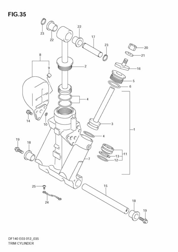 DF140T,Z 14002F-210001~; 14002Z-210001 Trim Cylinder