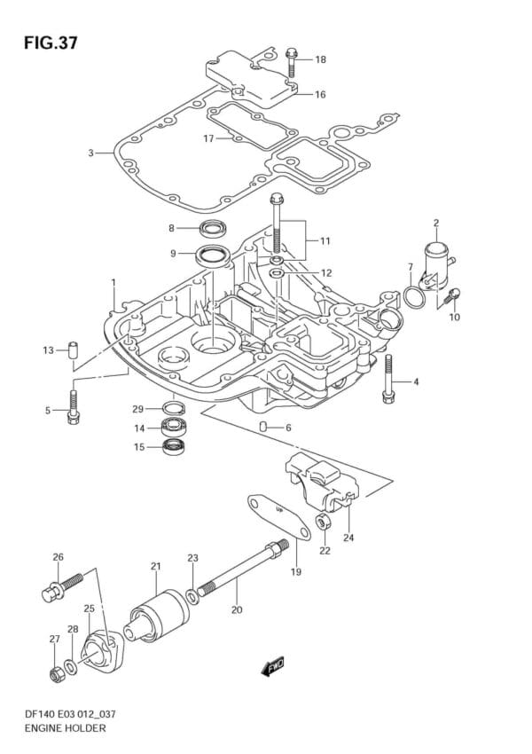 DF140T,Z 14002F-210001~; 14002Z-210001 Engine Holder