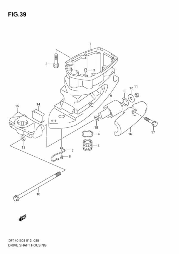 DF140T,Z 14002F-210001~; 14002Z-210001 Drive Shaft Housing (DF140Z)