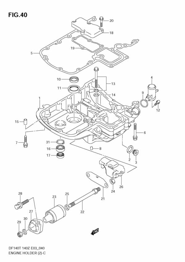 DF140T,Z 2002-2011 Engine Holder (DF140T:682149~,DF140Z:680234~)