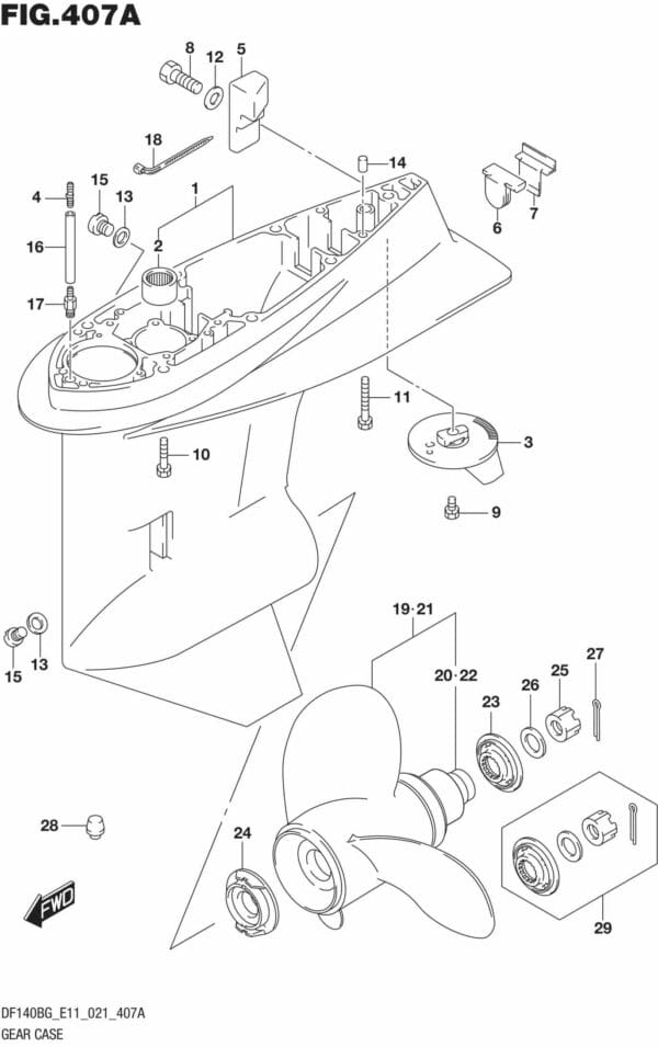 DF140BG,DF140BZG-140001 Gear Case (DF140BG E11)