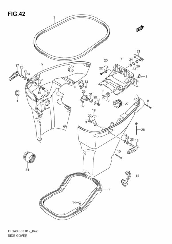 DF140T,Z 14002F-210001~; 14002Z-210001 Side Cover