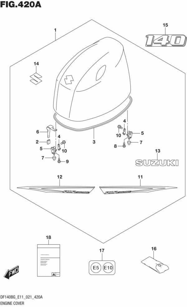 DF140BG,DF140BZG-140001 Engine Cover