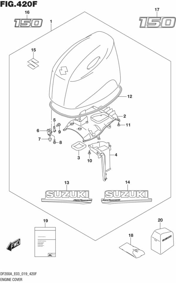 DF150AT,AZ,175AT,AZ,200AT,AZ,AST-910001 Engine Cover (DF150AZ)