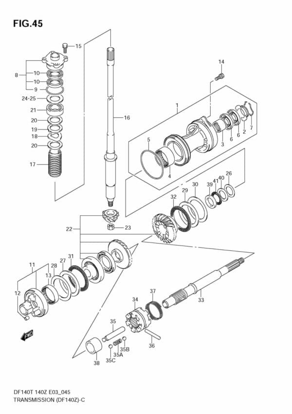 DF140T,Z 2002-2011 Transmission (Counter Rotation)(DF140Z)