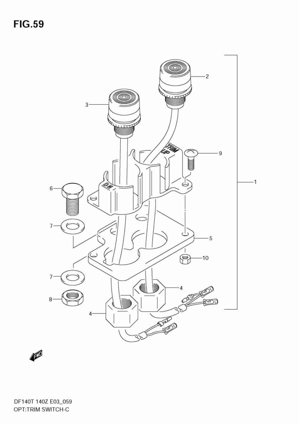 OPT Trim Switch (MODEL0204)(NOT FOR US MARKET) Precision Marine
