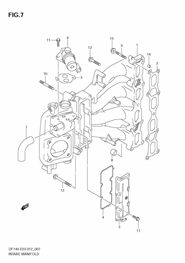 DF140T,Z 14002F-210001~; 14002Z-210001 Intake Manifold