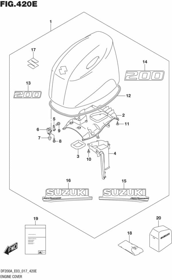 Engine Cover (For Y5S) (DF200AZ E03)