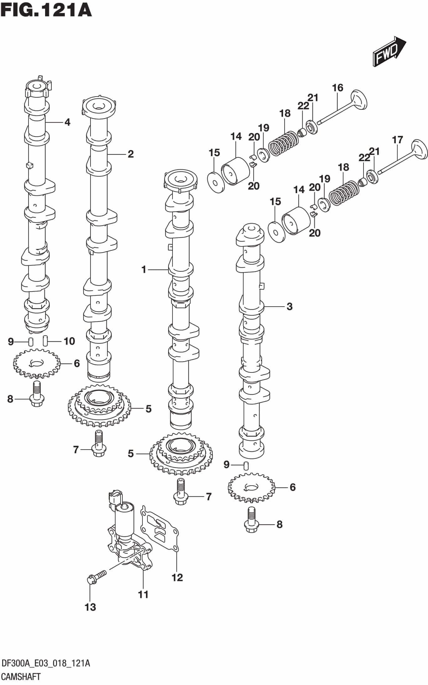 Camshaft (DF300A) Precision Marine