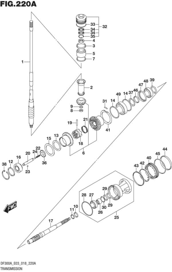 DF250AP-300AP-810001~ Clutch Rod (DF250A)