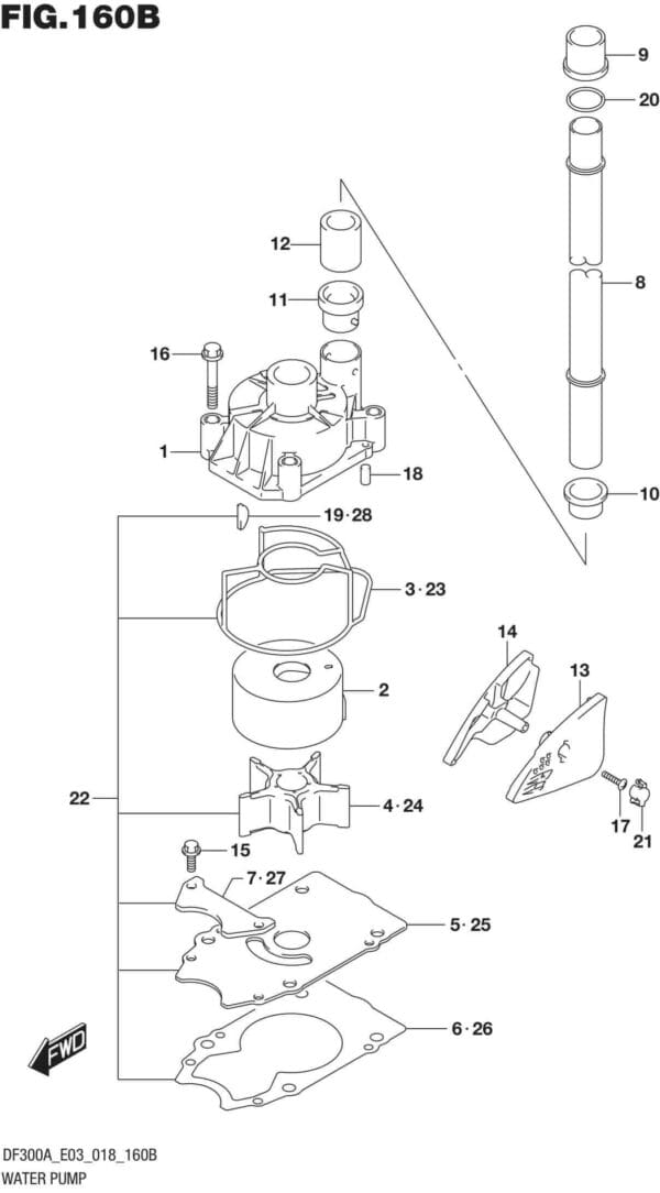 DF250AP-300AP-810001~ Water Pump (DF250A)