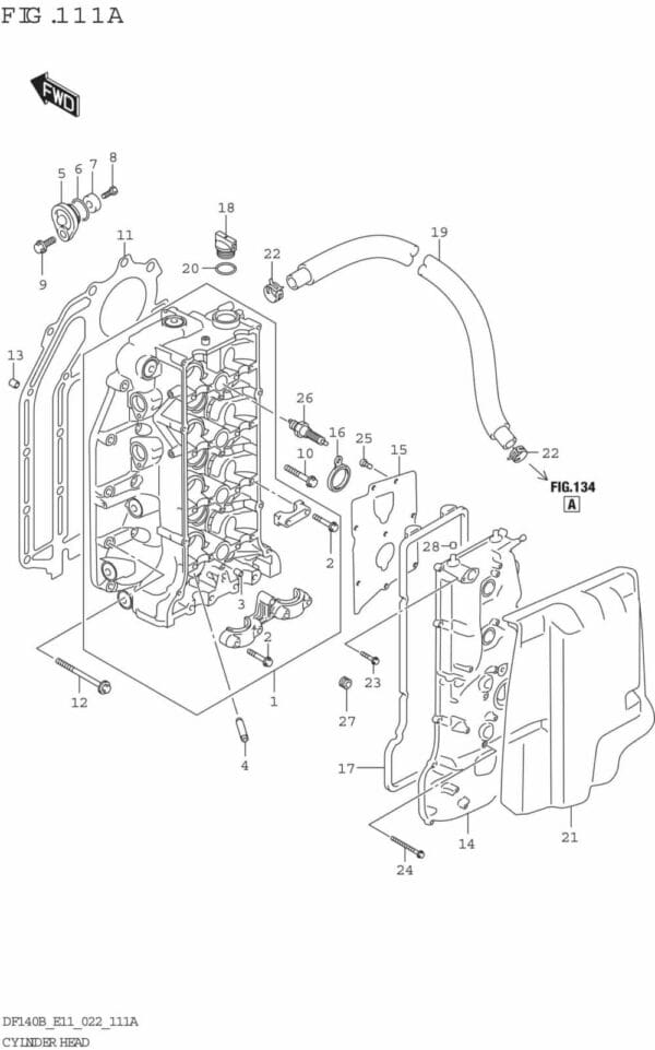 DF140BT,BZ-240001 Cylinder Head