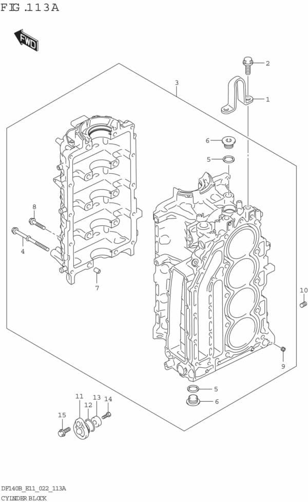 DF140BT,BZ-240001 Cylinder Block