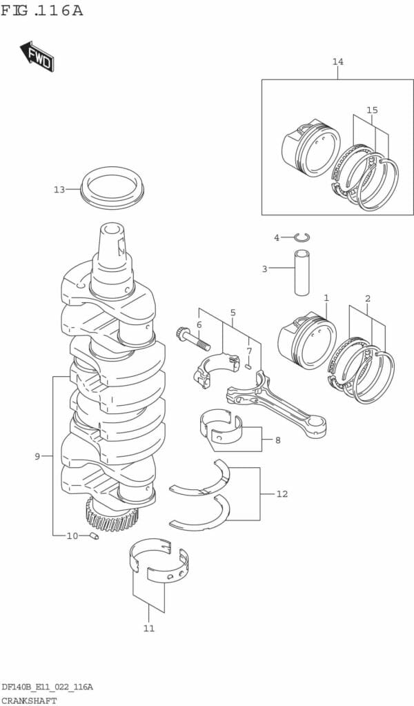 DF140BT,BZ-240001 Crankshaft