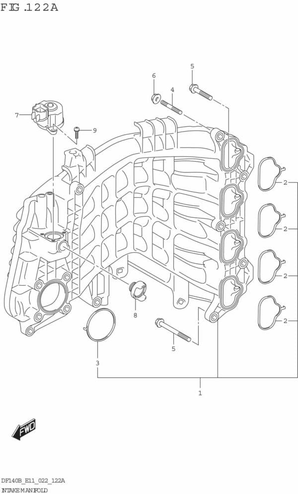 DF140BT,BZ-240001 Intake Manifold