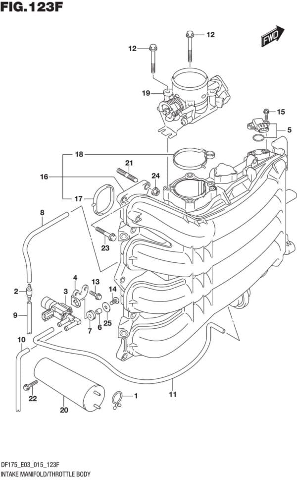 DF150,-175,-T,-Z,-ST,TG,-ZG,-510001 Intake Manifold/Throttle Body (DF175TG E03)