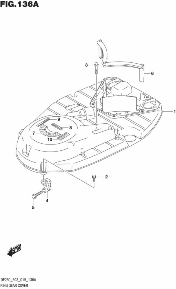 DF200T,Z-225,T,Z-250,T,Z,ST-510001 Ring Gear Cover