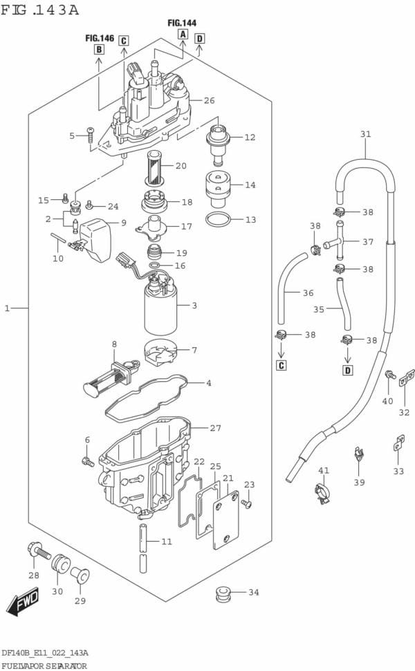 DF140BT,BZ-240001 Fuel Vapor Separator (E11)