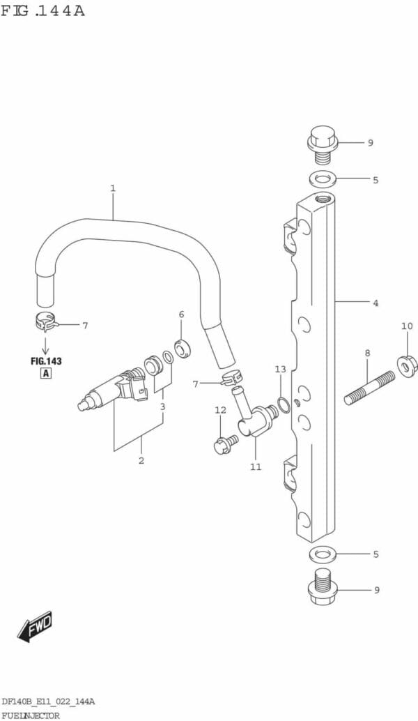 DF140BT,BZ-240001 Fuel Injector (E11)