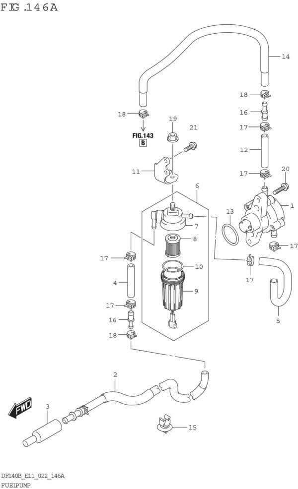 DF140BT,BZ-240001 Fuel Pump