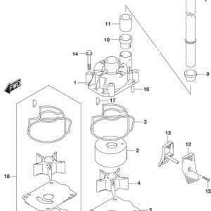 DF200T,Z-225,T,Z-250,T,Z,ST-510001 Water Pump (DF200Z E03)