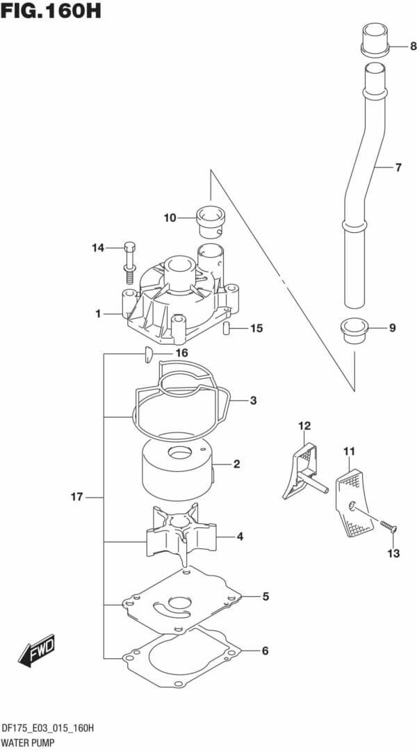 DF150,-175,-T,-Z,-ST,TG,-ZG,-510001 Water Pump (DF175ZG E03)