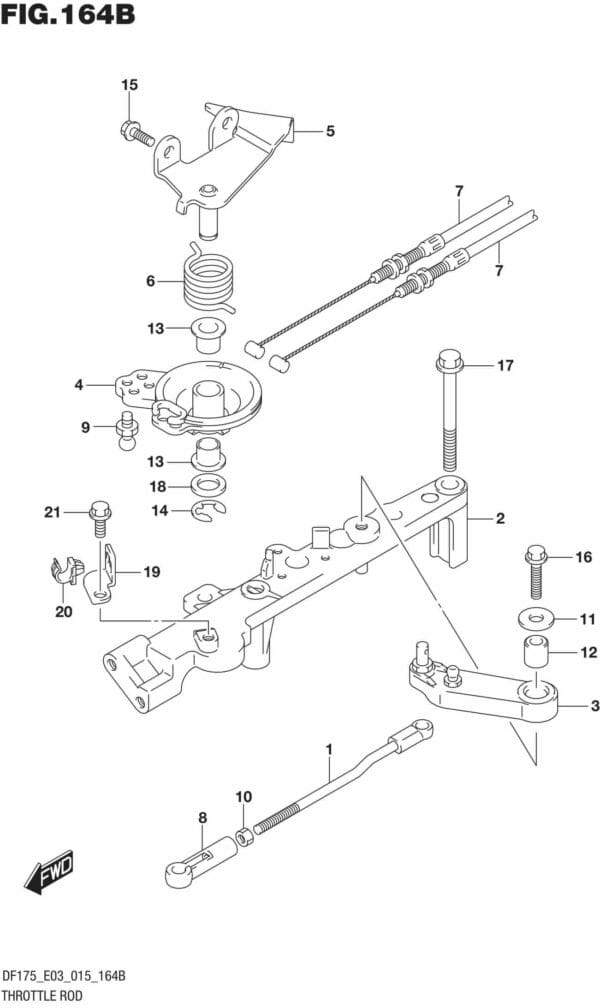 DF150,-175,-T,-Z,-ST,TG,-ZG,-510001 Throttle Rod (DF150Z E03)