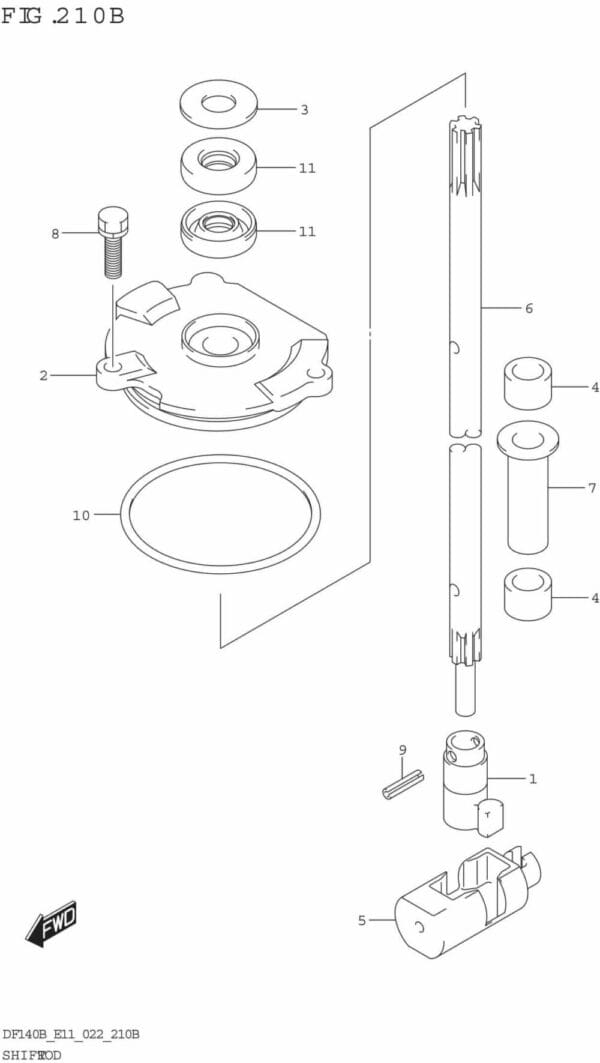 DF140BT,BZ-240001 Shift Rod (DF140BZ)