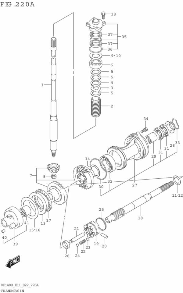 DF140BT,BZ-240001 Transmission (DF140BT)