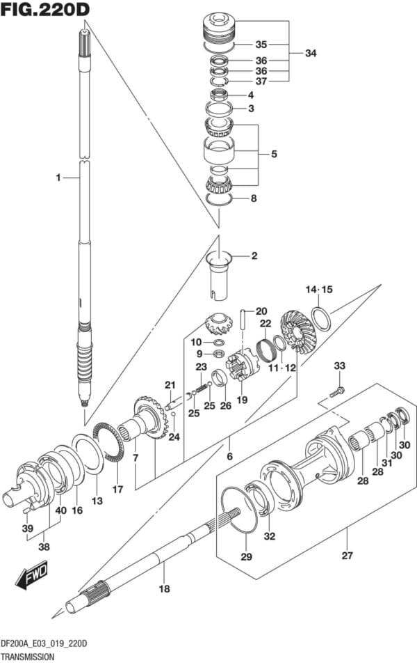 DF150AT,AZ,175AT,AZ,200AT,AZ,AST-910001 Transmission (DF150AT)