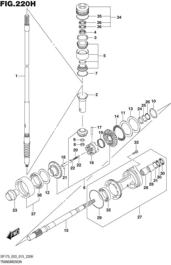 DF150,-175,-T,-Z,-ST,TG,-ZG,-510001 Transmission (DF175ZG E03)