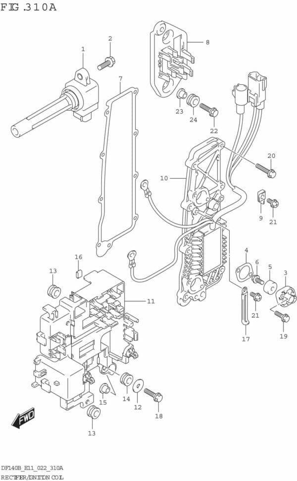 DF140BT,BZ-240001 Rectifier/Ignition Coil