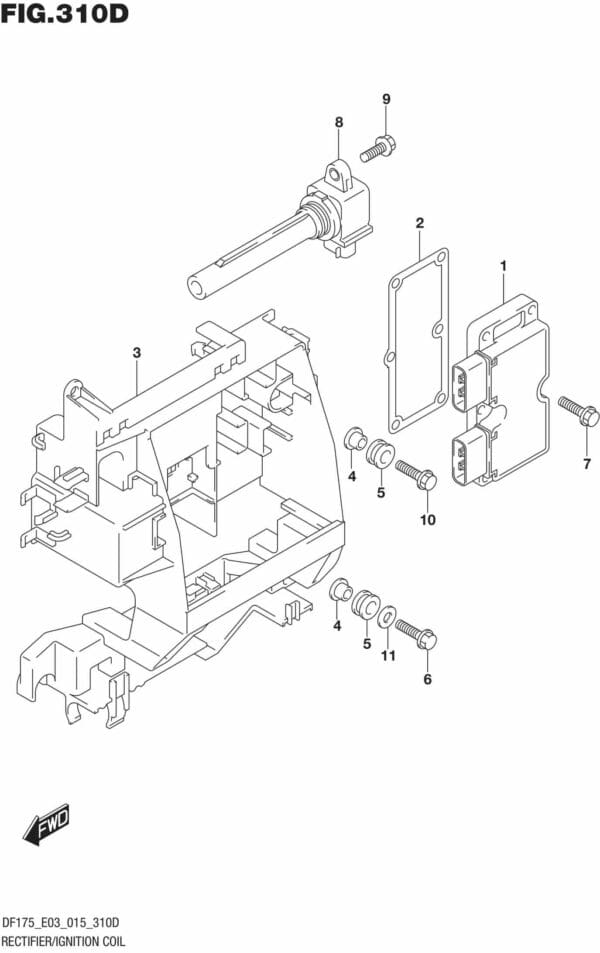 DF150,-175,-T,-Z,-ST,TG,-ZG,-510001 Rectifier/Ignition Coil (DF150ZG E03)