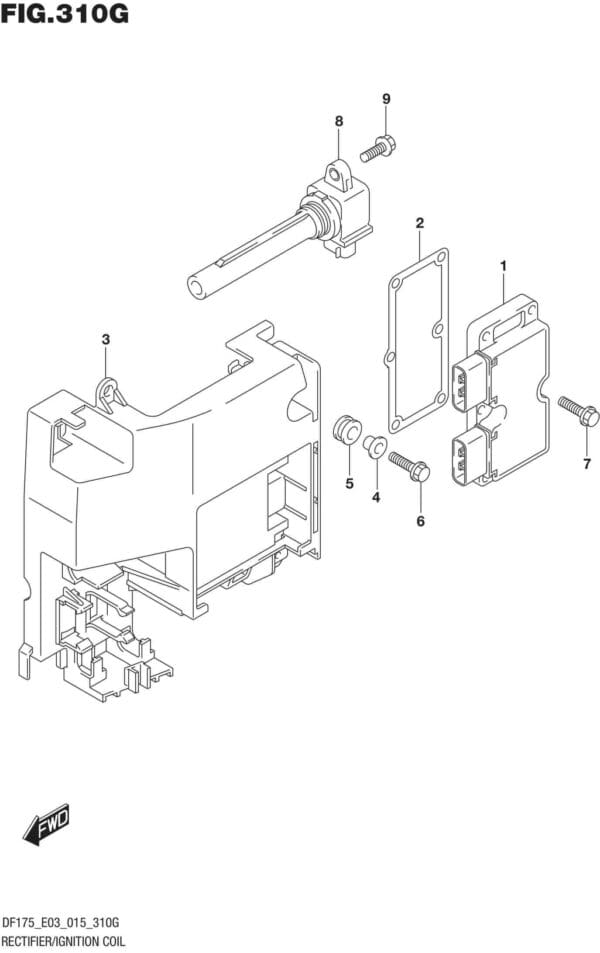 DF150,-175,-T,-Z,-ST,TG,-ZG,-510001 Rectifier/Ignition Coil (DF175Z E03)