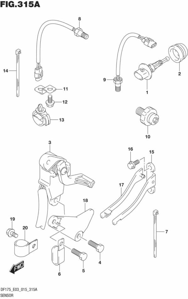 DF150,-175,-T,-Z,-ST,TG,-ZG,-510001 Sensor (DF150T E03)