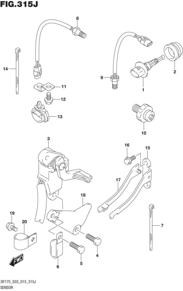 DF150,-175,-T,-Z,-ST,TG,-ZG,-510001 Sensor (DF150ST E03)