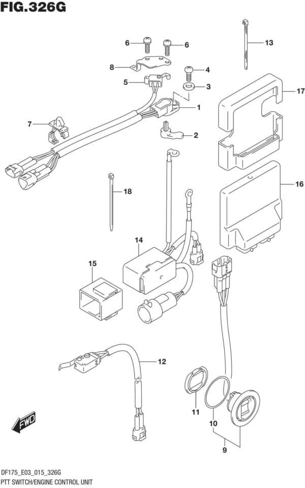 PTT Switch/Engine Control Unit (DF175Z E03)