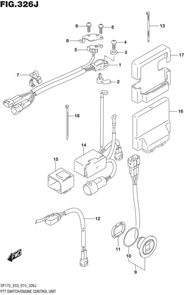 PTT Switch/Engine Control Unit (DF150ST E03)