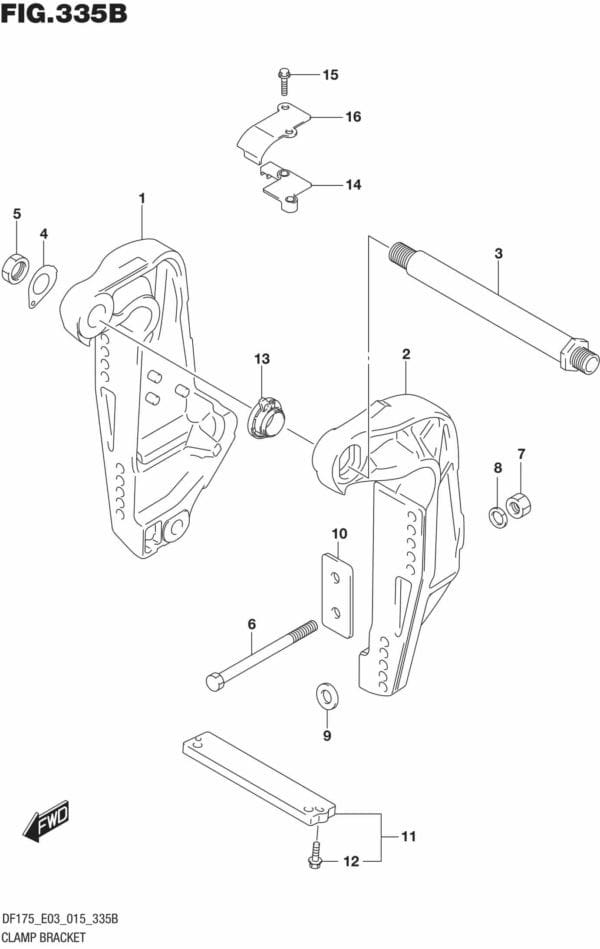 DF150,-175,-T,-Z,-ST,TG,-ZG,-510001 Clamp Bracket (DF150TG E03)