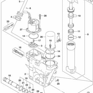 DF200T,Z,225T,Z,250T,Z,ST-810001 Trim Cylinder TRANSOM(X)