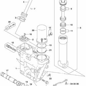 DF200T,Z-225,T,Z-250,T,Z,ST-510001 Trim Cylinder TRANSOM(X,XX) (DF225Z E03)