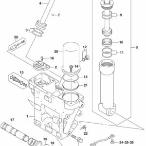DF200T,Z-225,T,Z-250,T,Z,ST-510001 Trim Cylinder TRANSOM(X,XX) (DF250T E03)